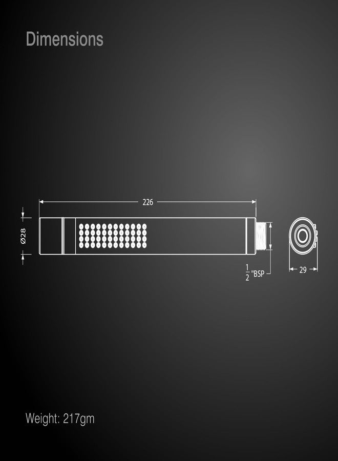 هيندوير مجموعة هندوير الإيطالية F500007CP دش يدوي ثنائي التدفق للحمام | مصنوع من النحاس | مطلي بالكروم | مزود بخطاف جداري | تقنية توفير الماء والهواء | وضعان للدش - تدفق نفاث وتدفق مطري - Image 2